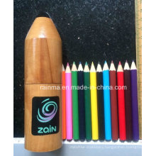 3.5" Color Pencil in Wooden Rocket Tube Holder